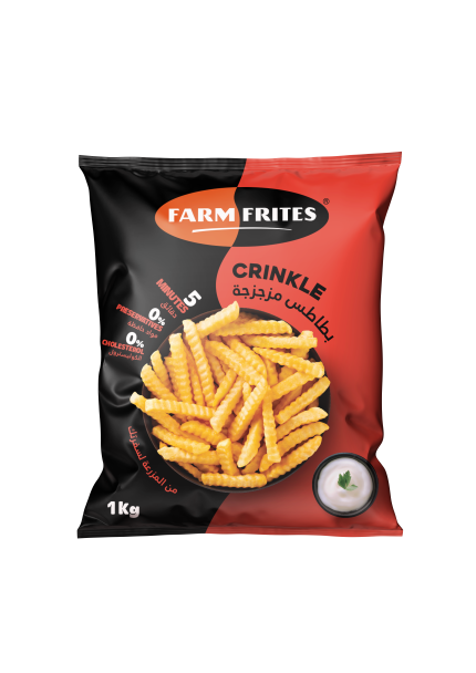 Farm Frites Crinkle packaging — spot color separation